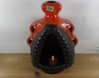 Mid Century Vintage BAY Keramik West Germany Ceramics Retro FAT LAVA Windlight/Candleholder- 319/25