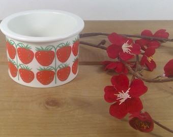Mid Century Vintage Arabia Finland Strawberry Strawberries Open Jam Pot
