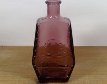 Mid Century Vintage Large Wheaton Amethyst Poison Collectible Bottle - Large RIP coffin