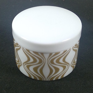 Mid Century Rosenthal Studio Linie White And Gold Swirl Porcelain Trinket Box