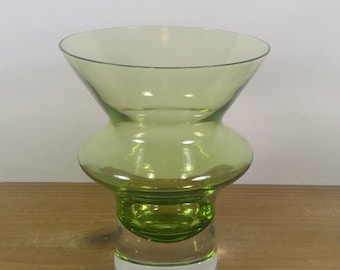 Mid Century Vintage Aseda Sweden BO BORGSTROM Svensk Form Green vase