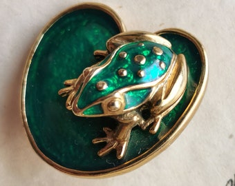 Brooch frog rhodium crystals delicapassion