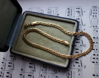 Gold-plated chain, double, necklace, short chain, 42 cm, unisex necklace, double chain, retro, vintage, art deco, party, gift, hip