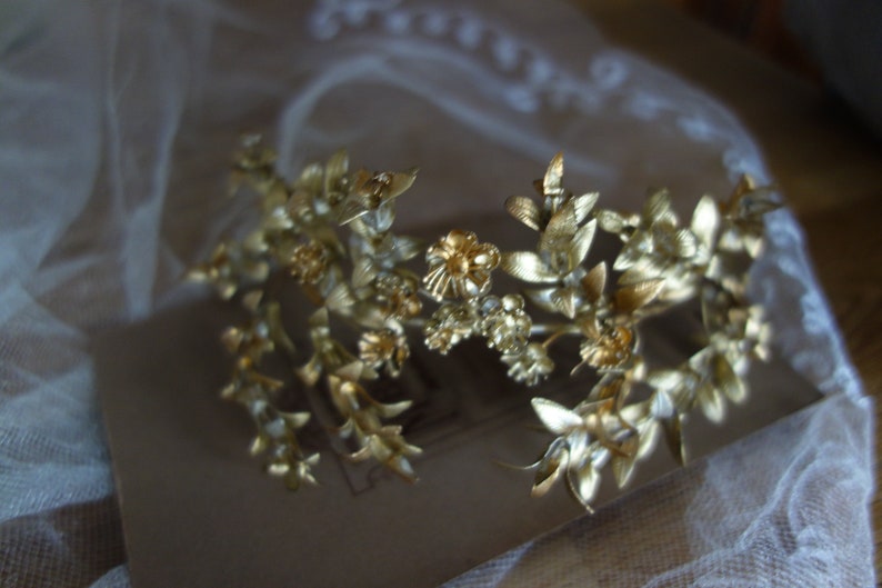 Antique bridal jewellery-TIARA-DIADEM gold crown-1 bouquets and 1 myrtle crowns-without decoration subset not for sale
