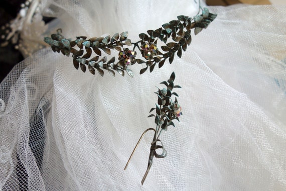 TIARA-diadem-antique-bridal crown-WEDDING JEWELRY… - image 3