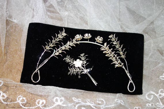 Tiara-BRIDAL JEWELRY-Silver wedding jewelry-Tiara… - image 1