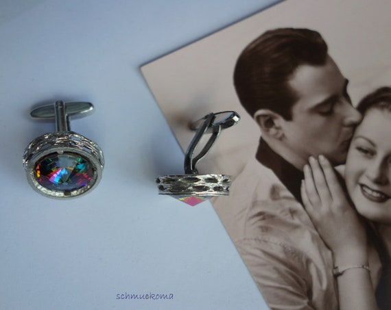 Cufflinks, rainbow, retro, vintage, men's day, gi… - image 6