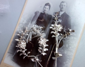 Bodas de plata, 2 ramos, joyería de boda para los novios de plata, joyería vintage, ramo