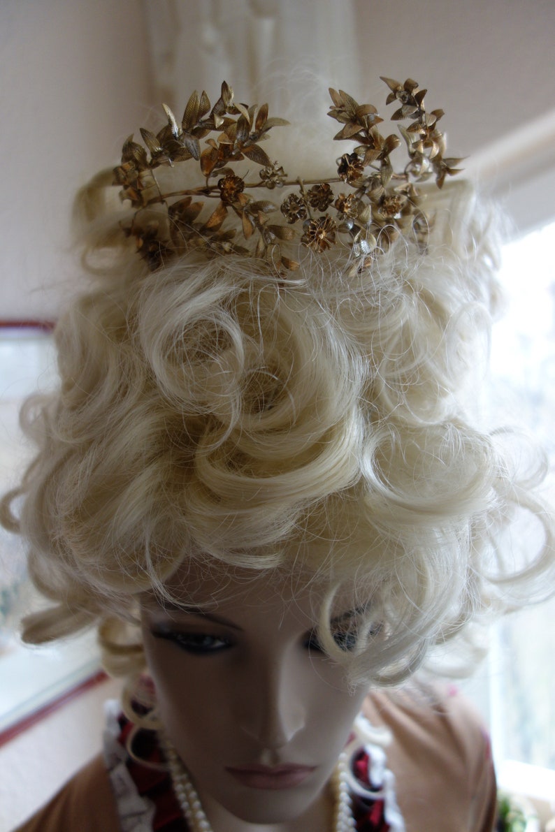 Antique bridal jewellery-TIARA-DIADEM gold crown-1 bouquets and 1 myrtle crowns-without decoration subset not for sale