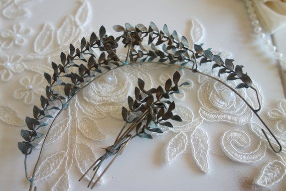 TIARA-diadem-antique-bridal crown-WEDDING JEWELRY… - image 10