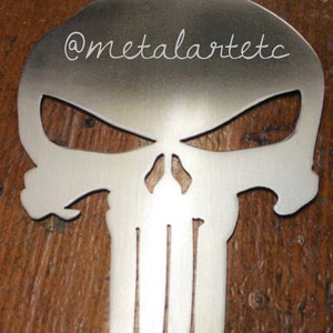 8&quot; Punisher Skull Metal Wall Art Decor Man Cave - Handmade in the USA