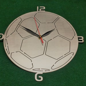 11&quot; Soccer ball Clock Custom Made Metal Art Real Unique - Handmade in the USA