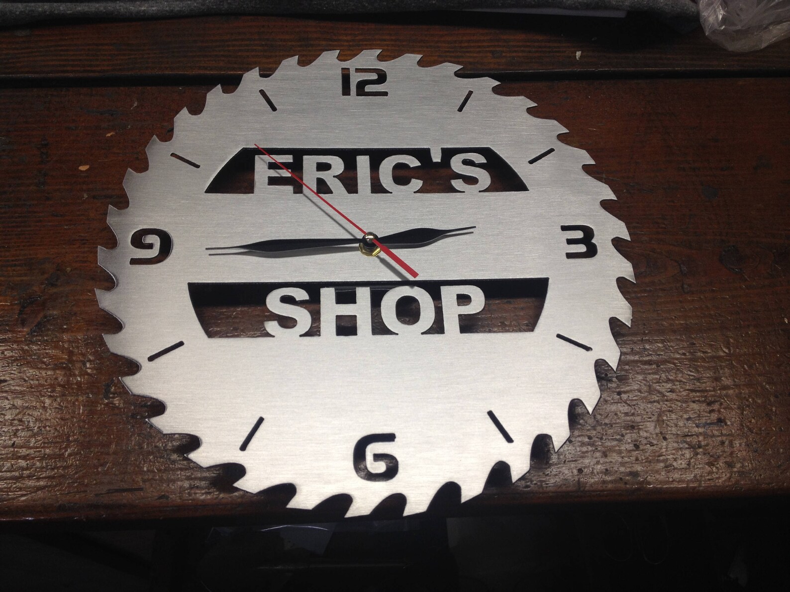 10 Circular Saw Blade Clock W/your TEXT Real Metal Art Etsy
