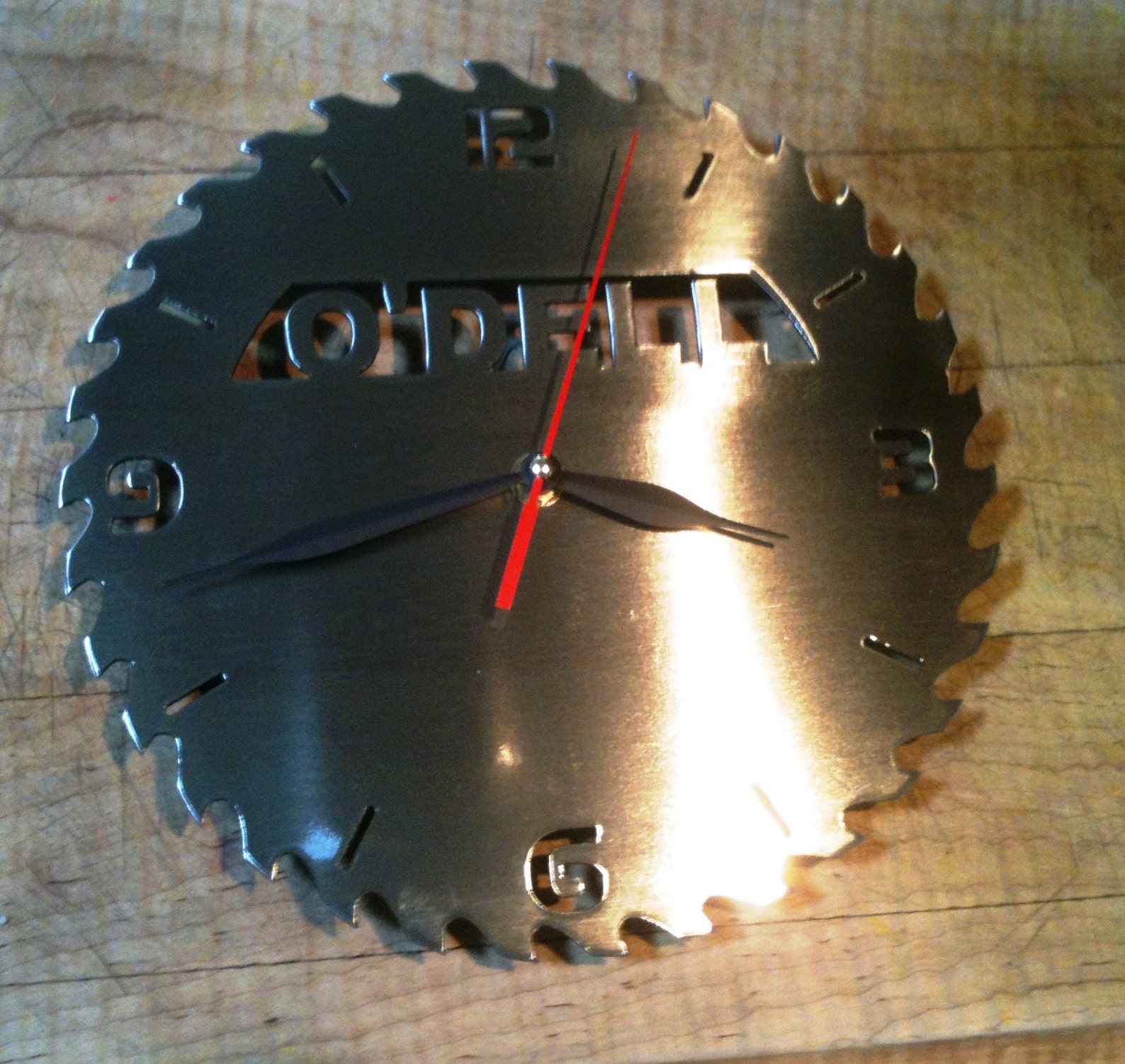 10 Circular Saw Blade Clock W/your TEXT Real Metal Art Etsy