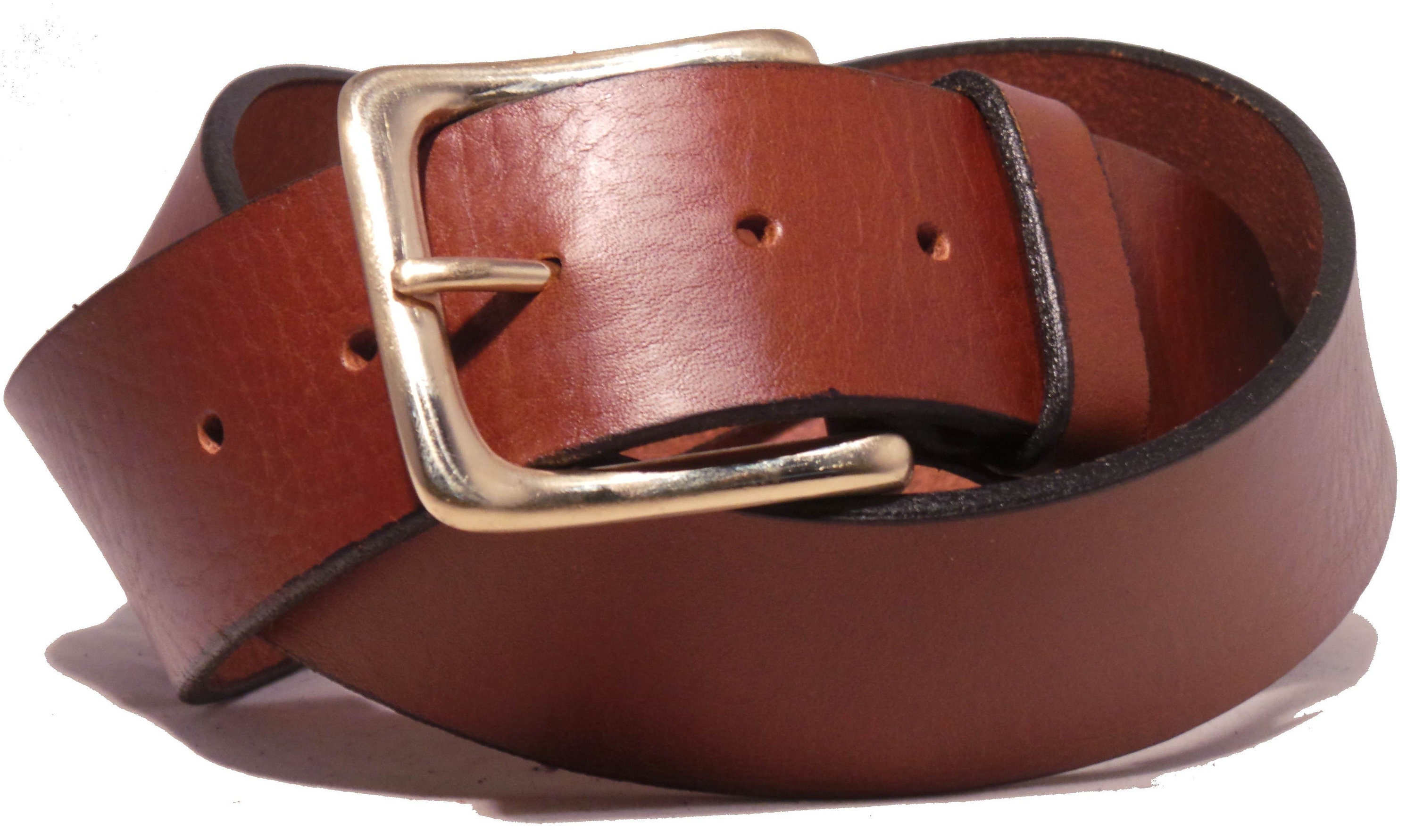 Silver Square 1 3/4 Inch Leather Belt