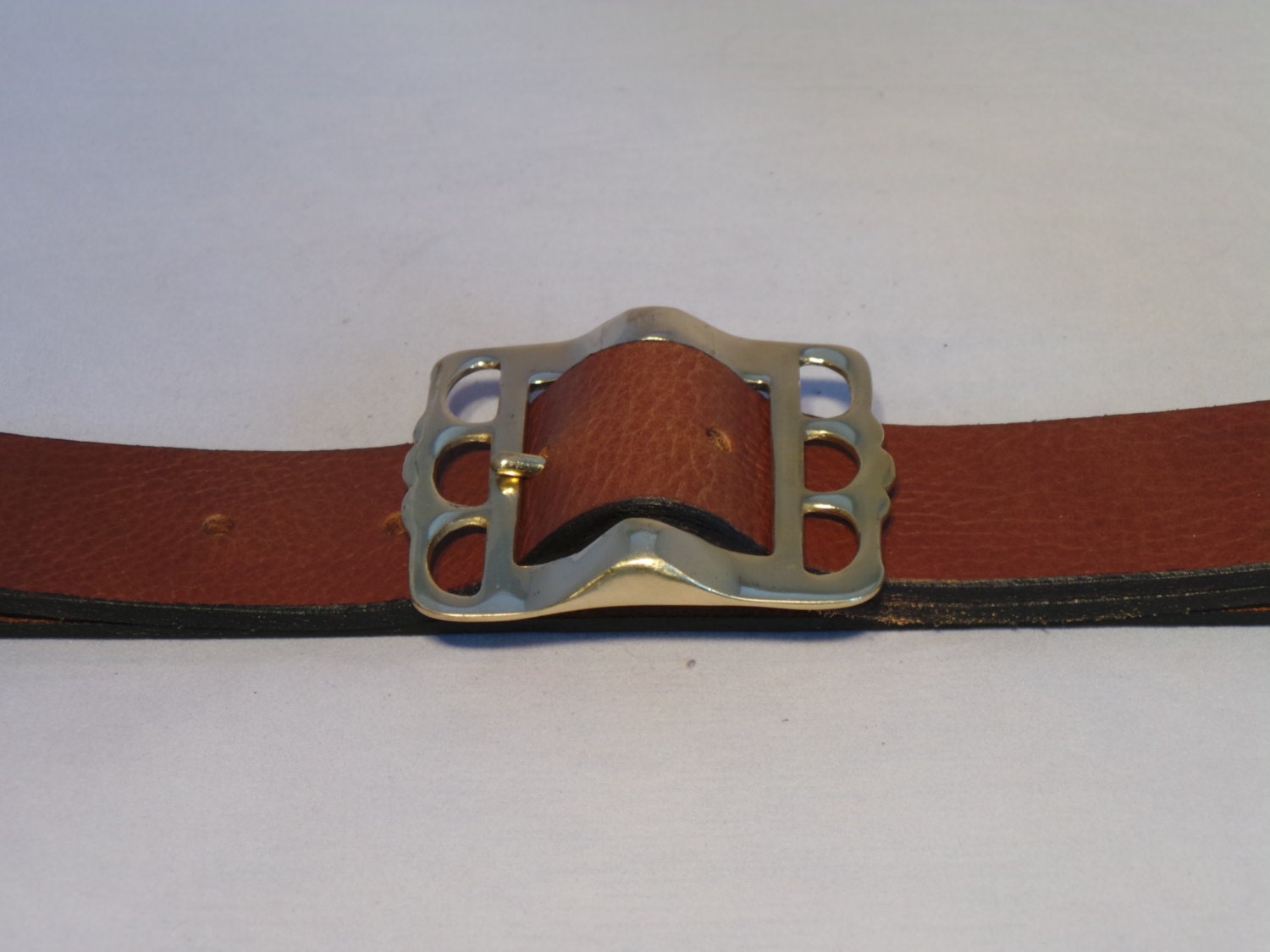 1 1/2 Inch Brass Pirate Buckle Handmade to Measure Leather - Etsy