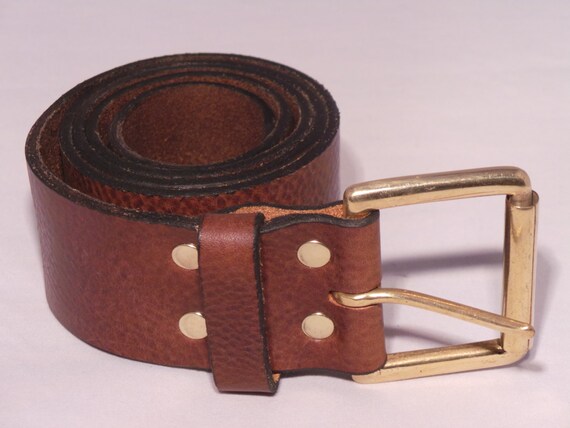 1/" W HAND MADE 3MM THICK REAL LEATHER MEN WOMEN BELT SOLID BRASS ROLLER BUCKLE