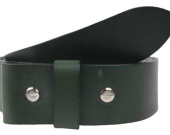 Correa de cinturón de cuero intercambiable de 1 pulgada (25 mm) con tornillos Chicago verdes