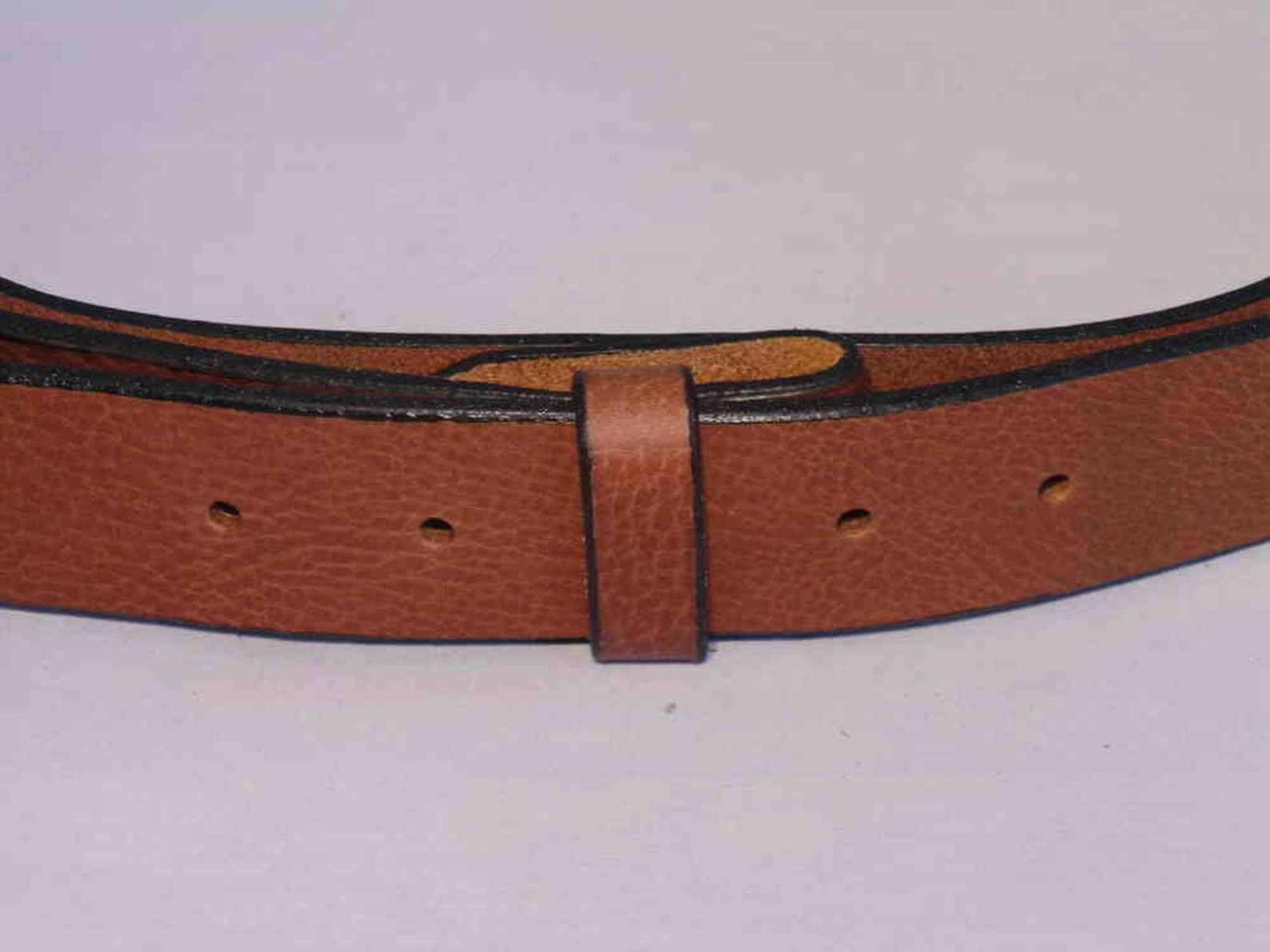 Brown Leather Belt Strap Handmade to Measure Quality Italian Full Grain