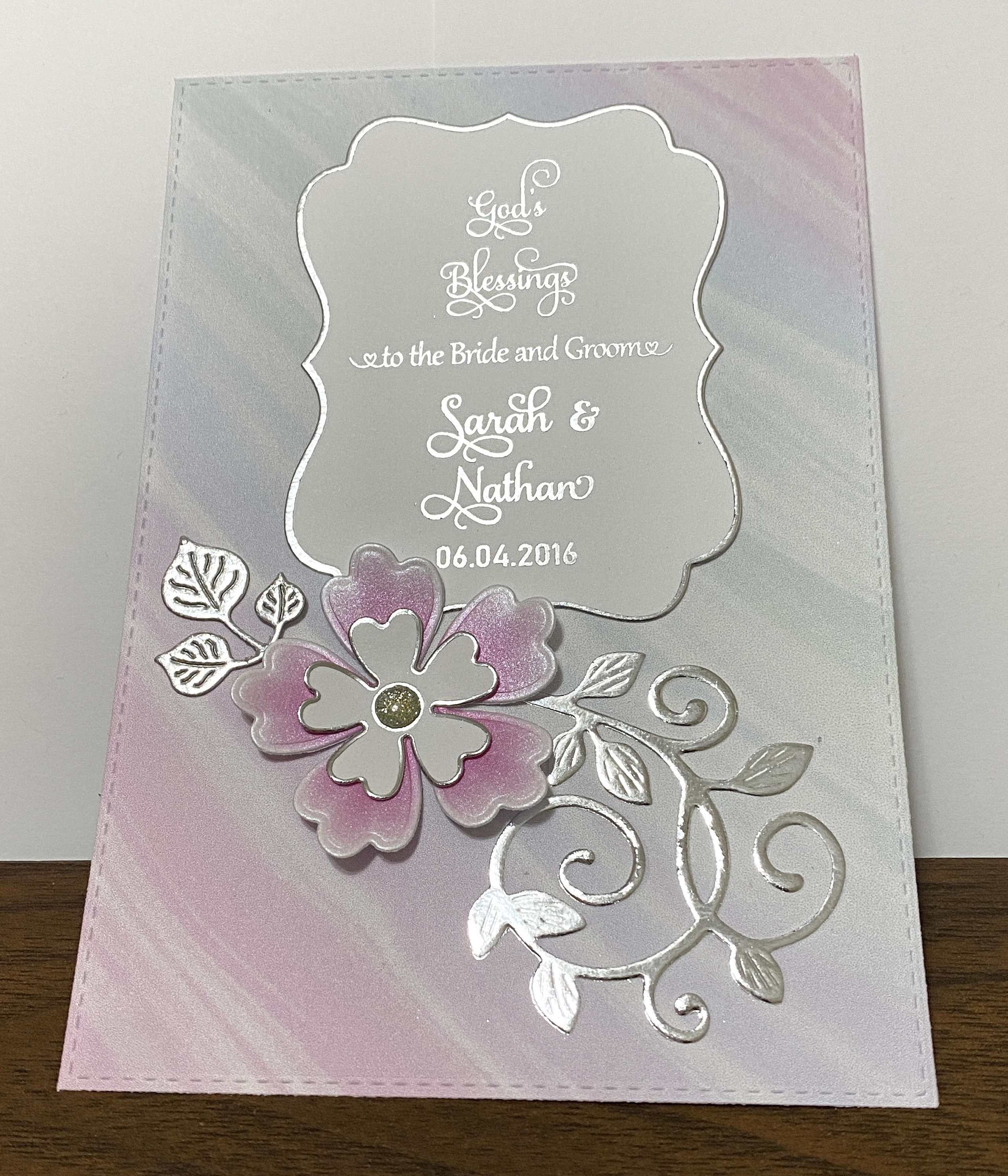 Personalized 3D Handmade Wedding Card Silver Luxury Embossed Card for ...