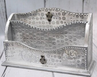 Mail organizer Desk organizer Mail holder Mail organizer Mail sorter Letter holder Silver Mail Sorter