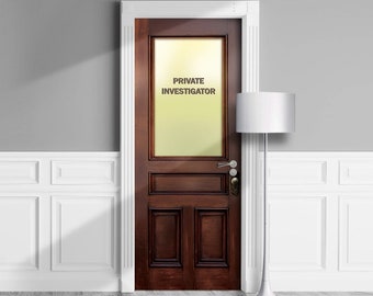 Detective Agency - Door Mural, Decal for Window, Wall, Fridge, Peel Stick, Self-adhesive Decal, Wrap, Cling. Private Investigator. SKU0058