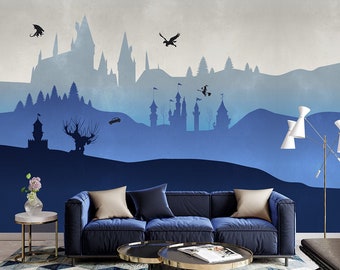 Door Mural Harry Potter Castle Hogwarts View Wall Stickers Decal 37 106cm x 236 