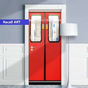 Door Mural - London Metro Underground. Decal for Door, Window, Wall, Fridge, Peel Stick, Self-adhesive Decal, Wrap, Tapestry.