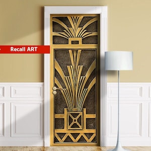 Bronze Door - Sticker for Door, Wall or Fridge. Peel & Stick Removable Mural, Skin, Cover, Wrap, Decal, Cling