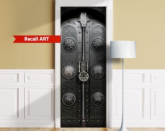 Medieval Dark Metal Door - Mural for Door, Wall, Fridge, Sticker, Skin, Cover, Wrap, Decal, Poster, Cling