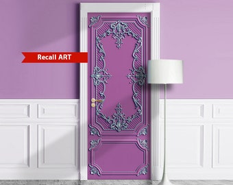 Door Mural - Rose Classic door. Decal for Window, Wall, Fridge, Sticker, Peel and Stick poster, Self-adhesive Decal, Wrap, Cling.