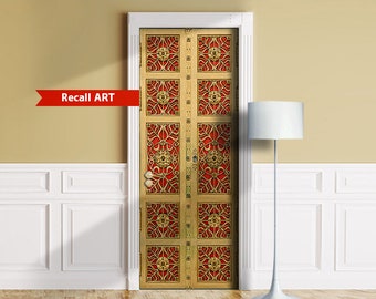 GLOSS Brass Door - Sticker for Door, Wall or Fridge. Peel & Stick Removable Mural, Skin, Cover, Wrap, Decal, Cling