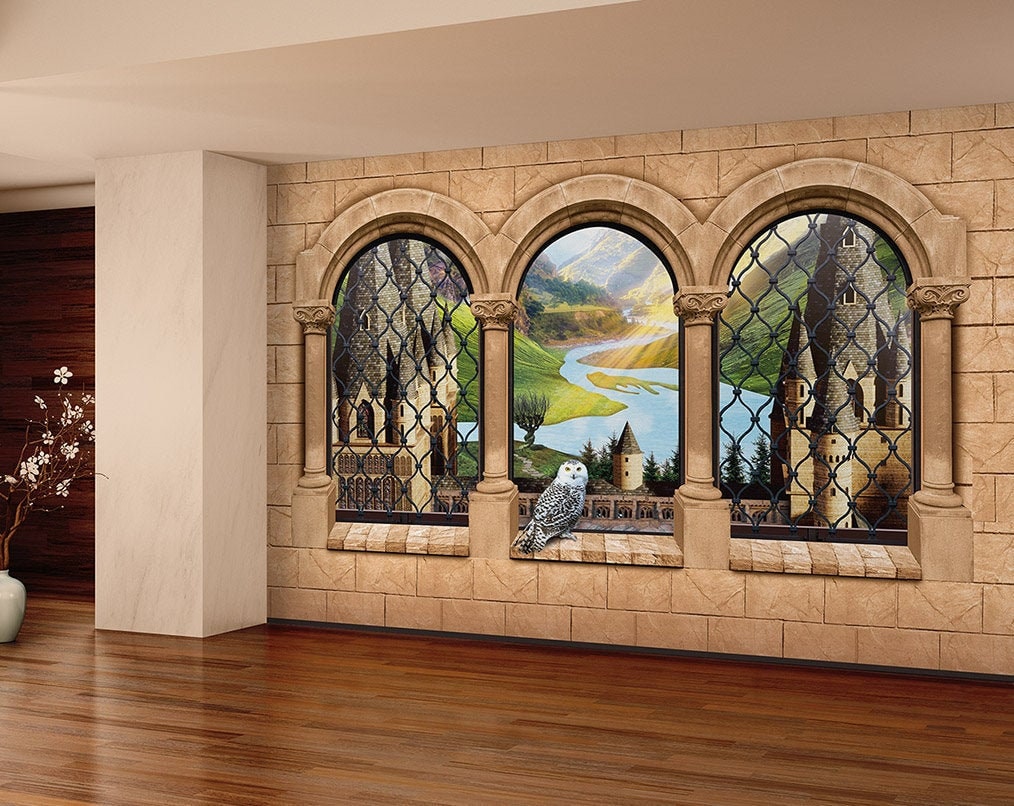 Wizards Castle Removable Wall Mural, Peel and Stick Decal, Nonwoven  Wallpaper or Fabric Backdrop. Landscape View From the Inside. Balcony - Etsy