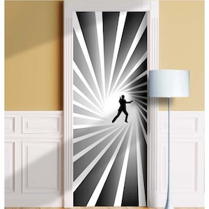 Spy Agent Shutter - Muurschildering voor deur, muur, koelkast, sticker, zelfklevende hoes, zelfklevende sticker, wrap. ALLE DEURMATEN