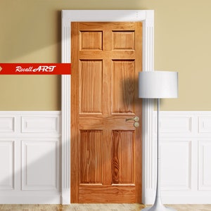 Door Mural - Oak Paneled Classic door. Decal for Window, Wall, Fridge, Sticker, Peel and Stick poster, Self-adhesive Decal, Wrap, Cling.