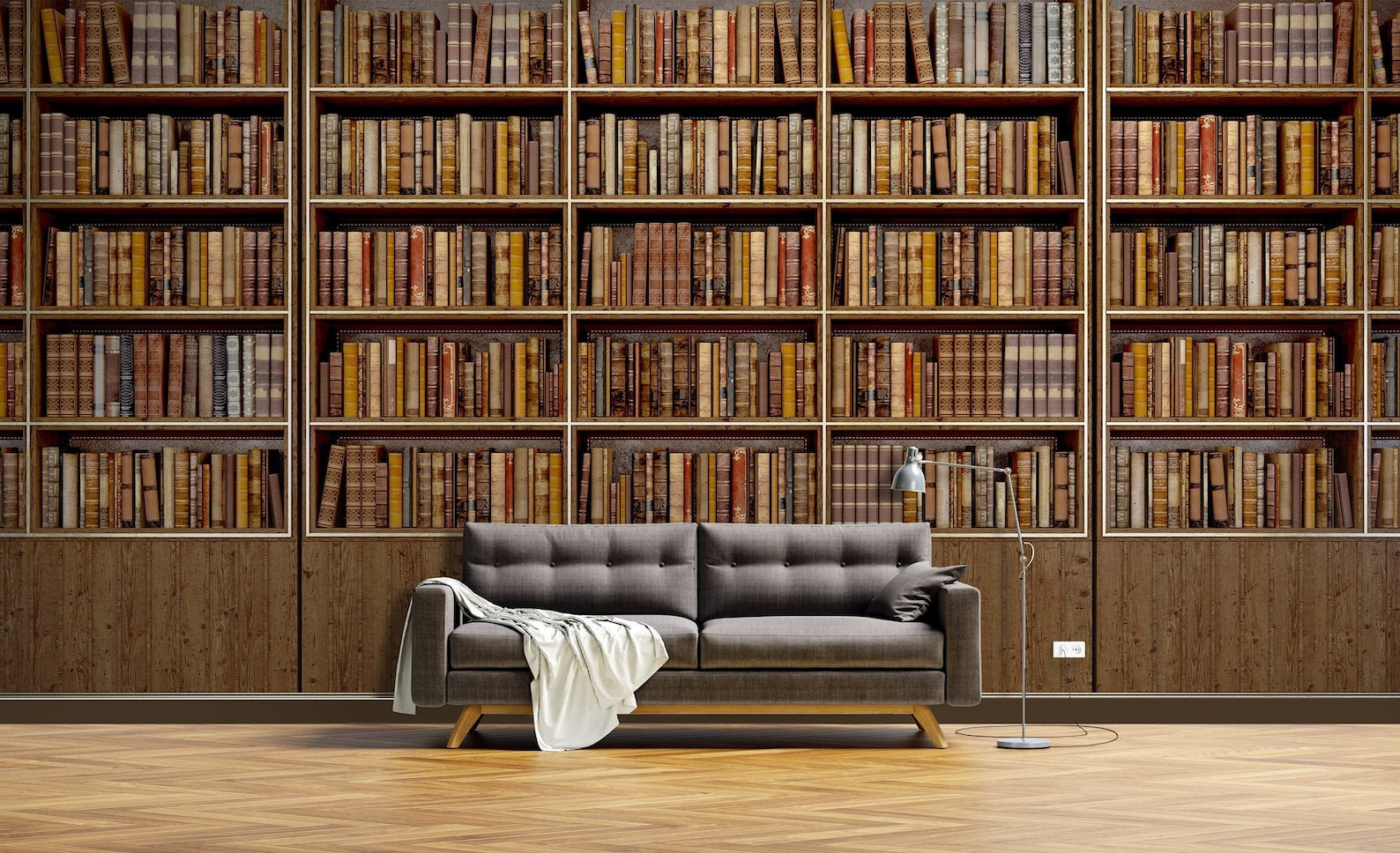 Bookcase Removable Wall Mural Peel and Stick Decal Etsy New Zealand