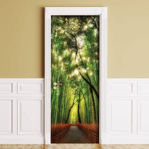 Sticker for Door/Wall/Fridge - Bamboo alley. Peel & Stick Removable Mural, Skin, Cover, Wrap, Decal, Poster