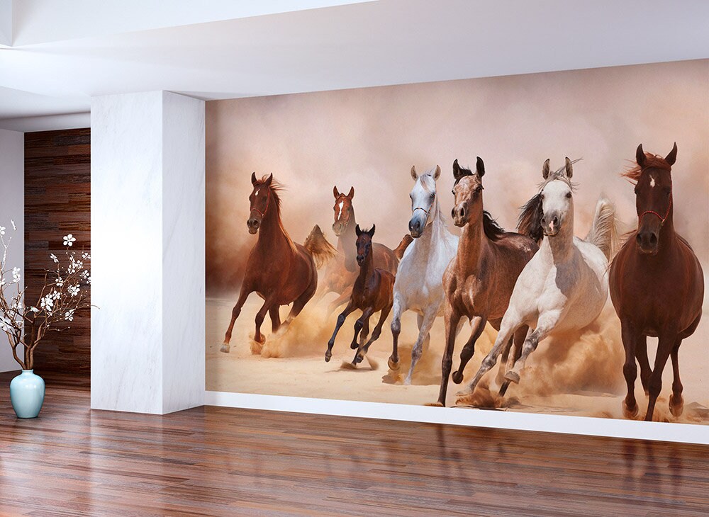 Running horses Self adhesive vinyl mural peel and stick Etsy