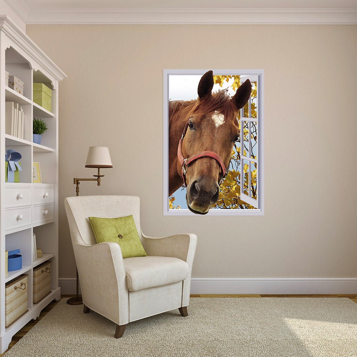 Autocollant Vitre Arrière – Ford Mustang Cheval De Course – Champeno Signs – Vinyle Brillant