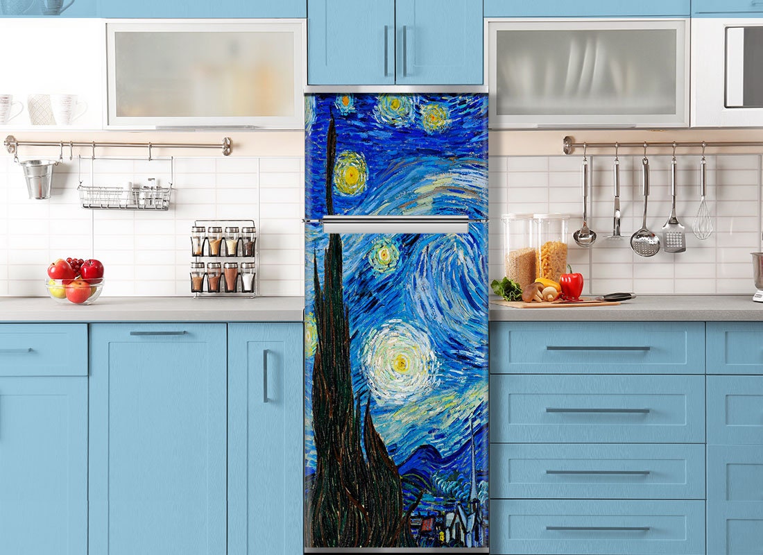 The Starry Night, Van Gogh - Door Mural Door Cover