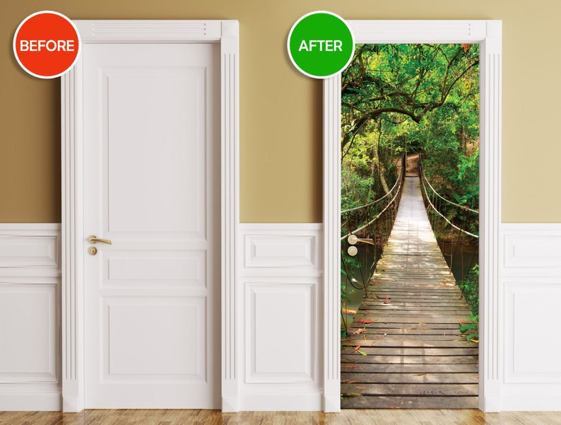 Door Wall Fridge Sticker Bridge Peel Stick Removable Etsy
