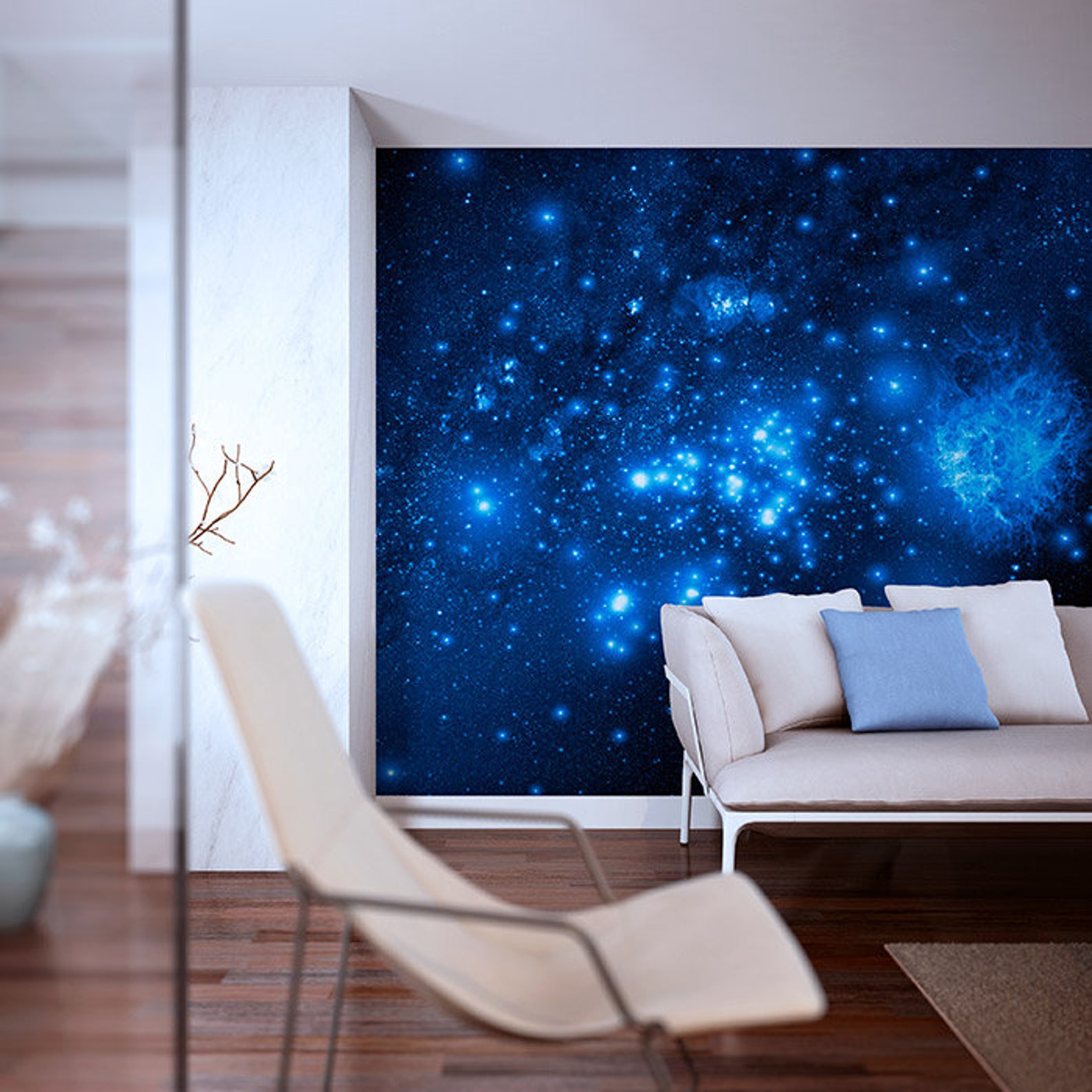 Space Starry night sky Mural Vinyl self adhesive wallpaper Etsy