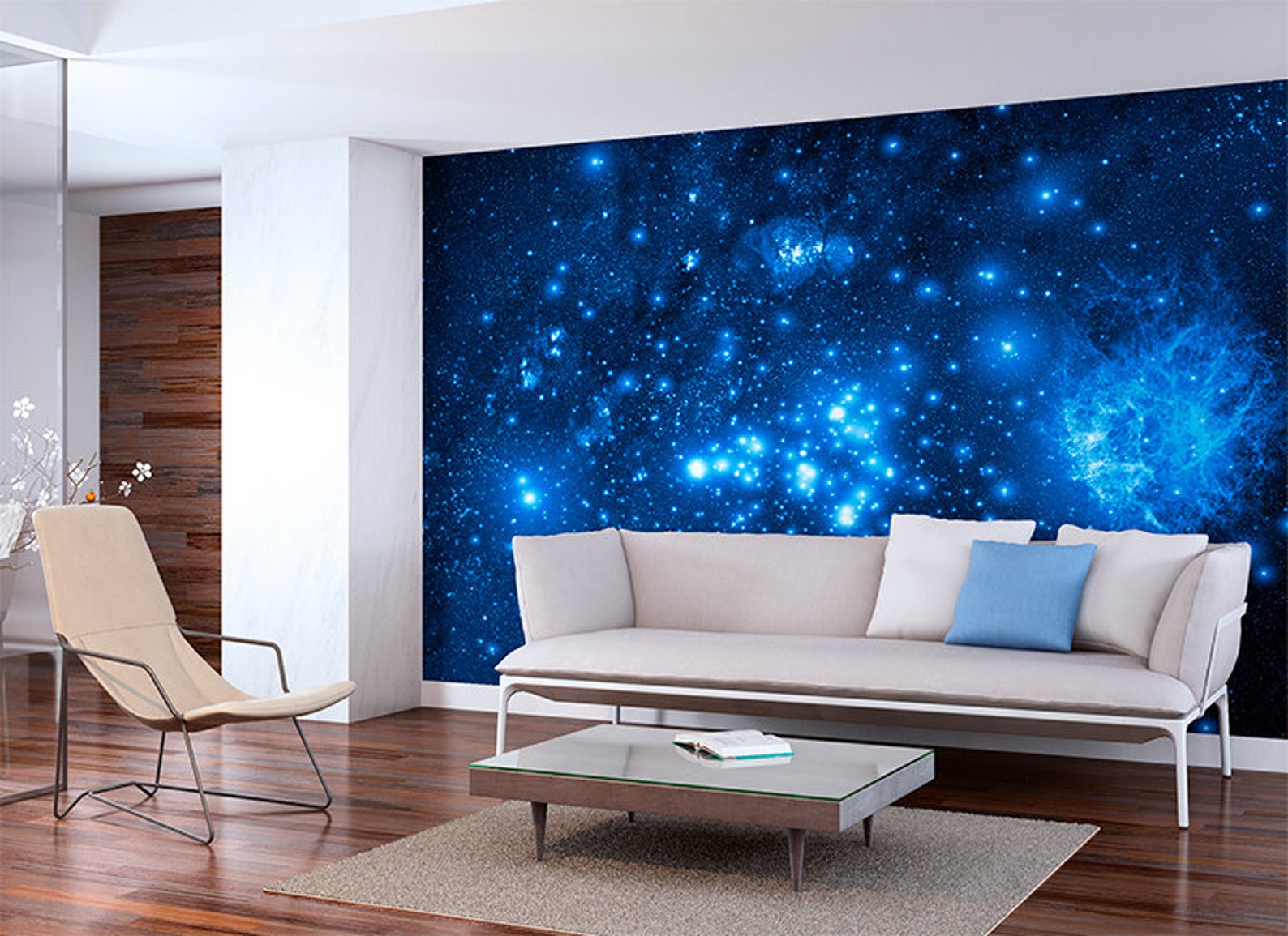 Space Starry night sky Mural Vinyl self adhesive wallpaper | Etsy