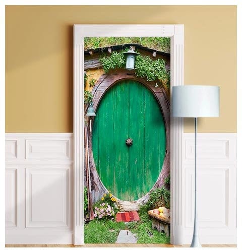 Fairy Elf Door - Mural for Door, Wall, Fridge, Sticker, Peel Stick Cover, Self-adhesive Decal, Wrap, Cling. Magic Nursery Design