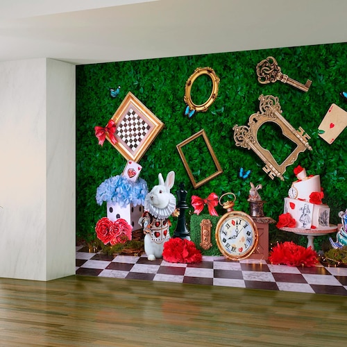 Alice in Wonderland Wall Mural, Removable Decal, Nonwoven