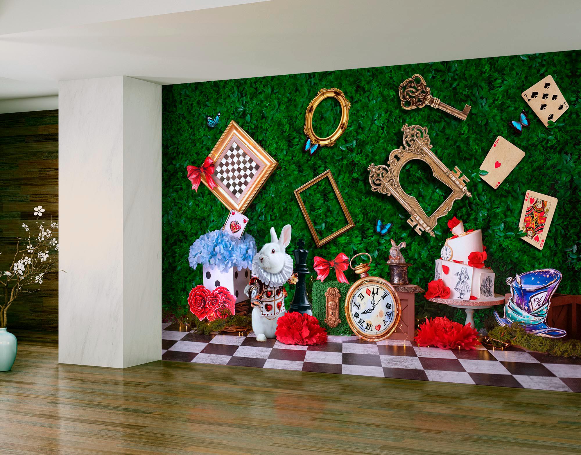 【alice♩】オーダー壁面飾り Alice in Wonderland Wall Mural, Removable Decal, Nonwoven