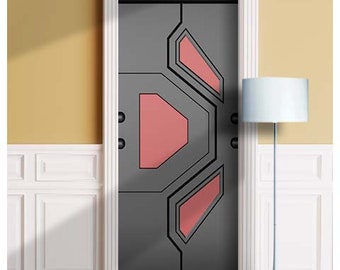 Sci-Fi Door, Star ship, Spaceship - Mural for Door, Wall, Fridge, Sticker, Peel and Stick Cover, Self-adhesive Decal, Wrap. Custom size