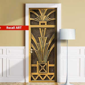 Bronze Door - Sticker for Door, Wall or Fridge. Peel & Stick Removable Mural, Skin, Cover, Wrap, Decal, Cling