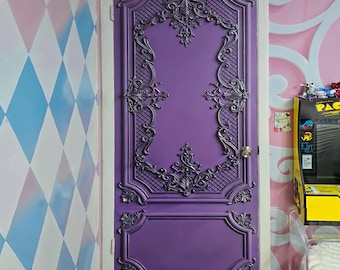 Door Mural - Purple Classic door. Decal for Window, Wall, Fridge, Sticker, Peel and Stick poster, Self-adhesive Decal, Wrap, Cling.