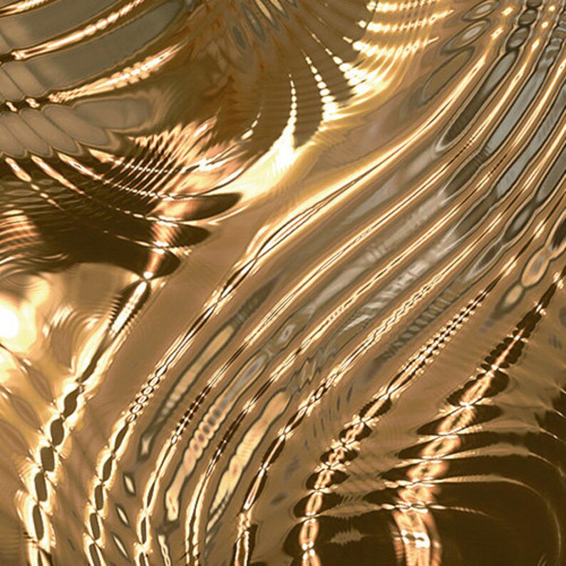Gloss Gold Waves Vinyl self adhesive wallpaper custom size | Etsy